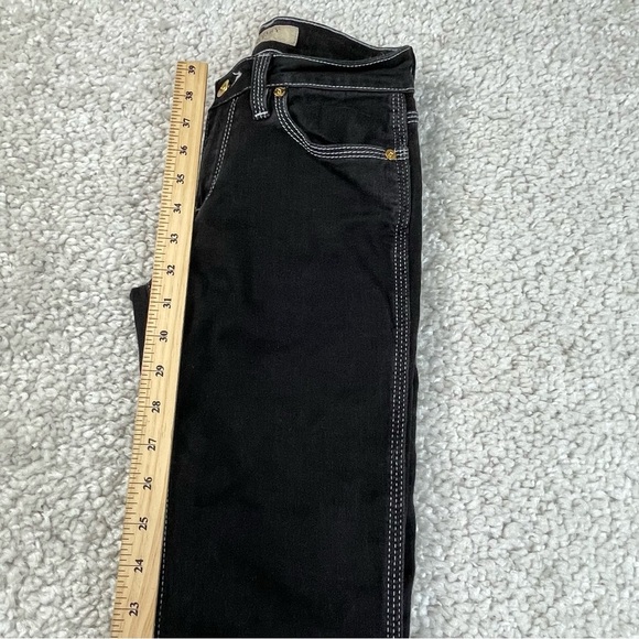 Burberry Brit Flare Black Jeans. Retro 70s Contrast Stitch. Tagged 27, Actual 24 - Picture 15 of 15
